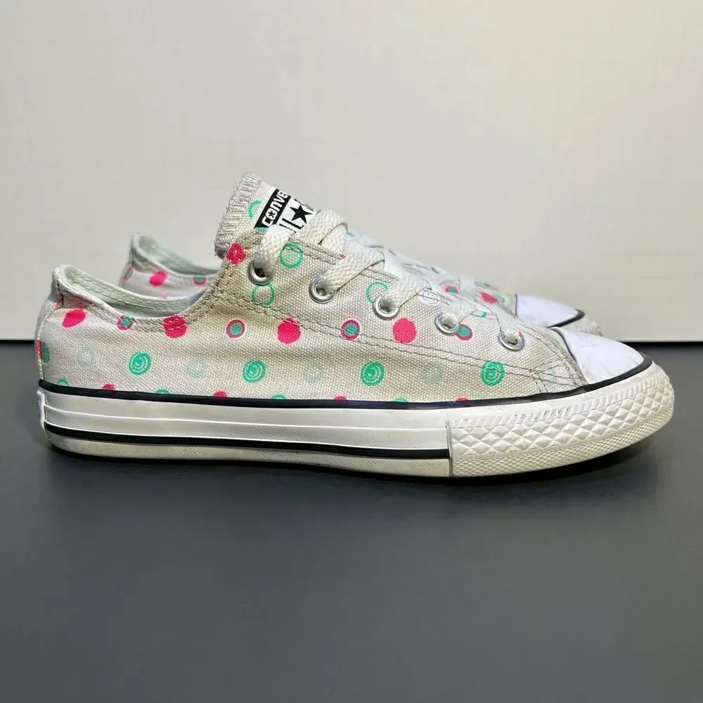 Little Girls CONVERSE All Star Ox Polka Dot Mouse Neo Gray Sneakers / Size 3